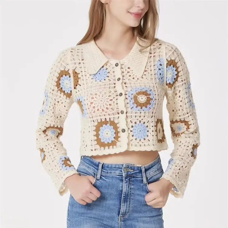 Granny Square Crochet Cardigan (long sleeves)
