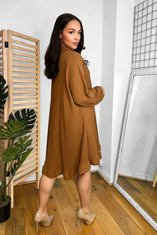 Classic Oversized Gold Button Dress