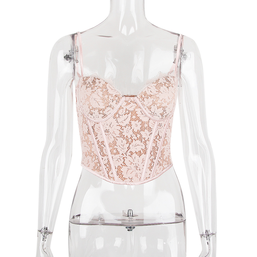 Lace Corset Top in Pink