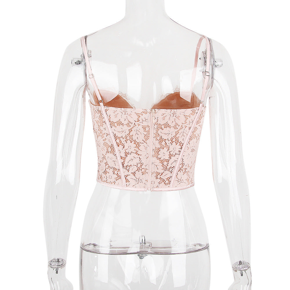Lace Corset Top in Pink