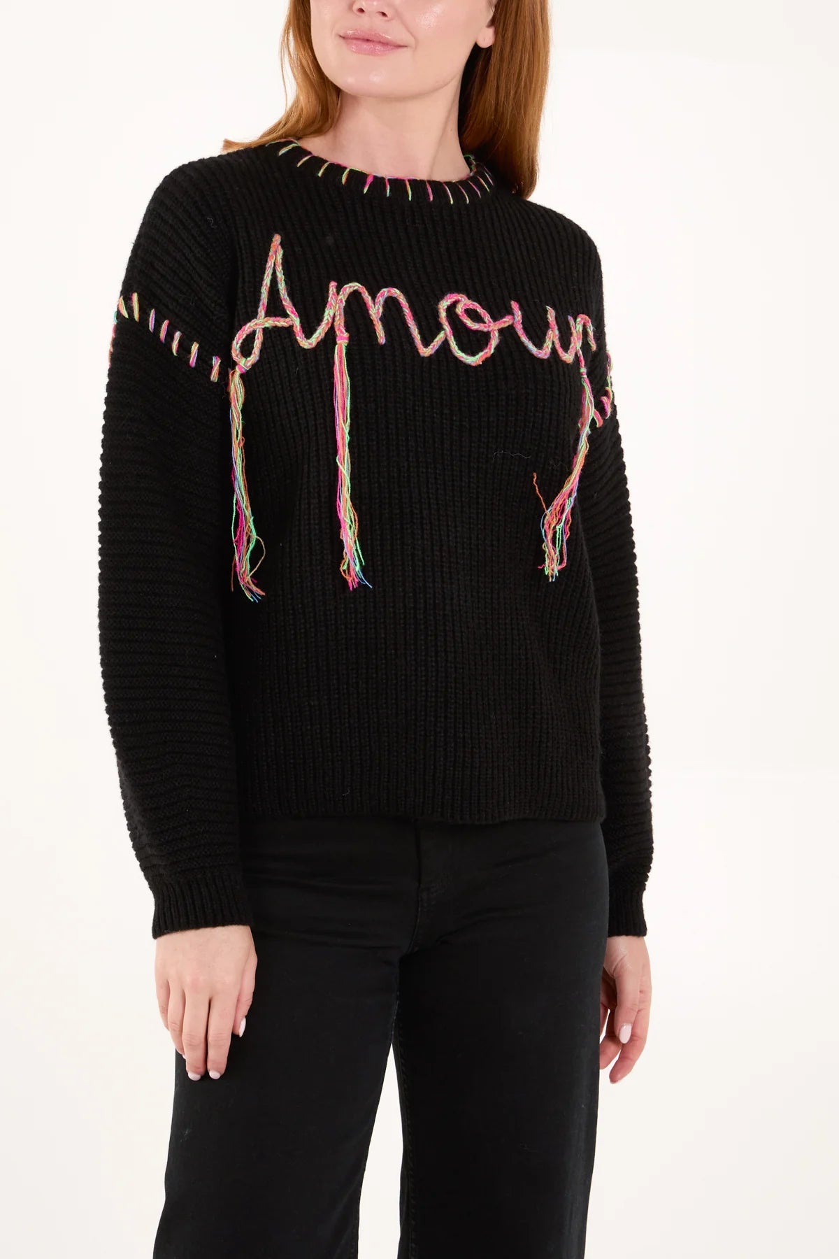 Amour Stitch Embroidery Knit Jumper