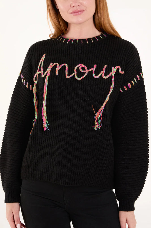 Amour Stitch Embroidery Knit Jumper